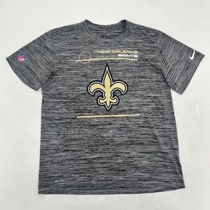Nike New Orleans Saints Mens XL Shirt‎ Gray Dri-Fit Short Sleeve Football NFL